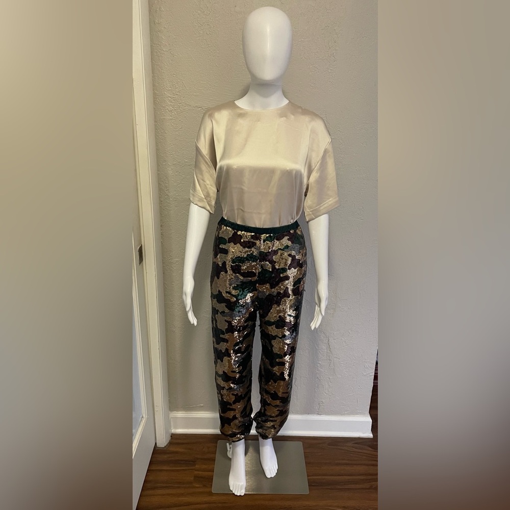 Army Sequin Crop Pants